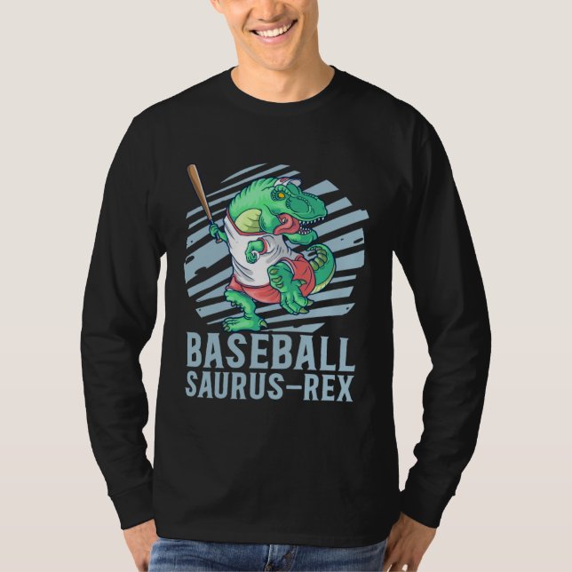 T-shirt Baseball Saurus Rex for Kids Future Baseball Playe (Devant)