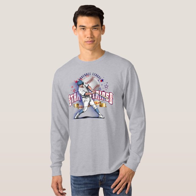 T-shirt Baseball Stars & Stripes | Men Long Sleeve (Devant entier)
