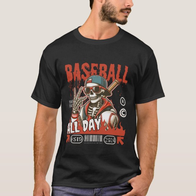 T-shirt Baseball toute la journée (Devant)