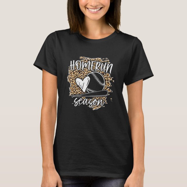 T-shirt Baseball Womens Leopard Pattern Baseball Girl 3 (Devant)