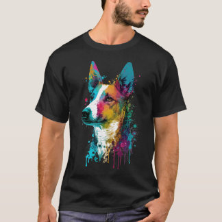 T-shirt Basenji - Graffiti Neon Enk Splash