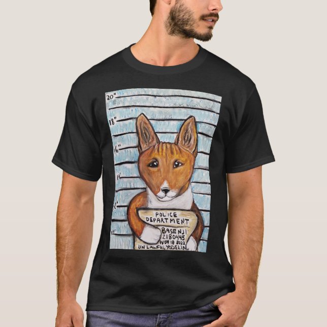 T-shirt Basenji Mugshot (Devant)
