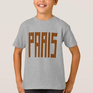 T-shirt basique acier  pour enfants PARIS CHOCOLAT