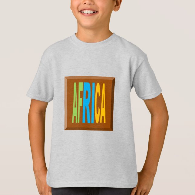 T-shirt basique cendre pour enfant CHOCOLAT AFRICA (Devant)
