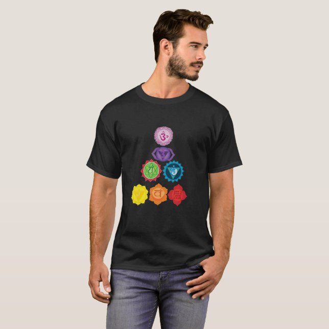 T-shirt basique Chakra, guérisseurs de yoga (Devant entier)