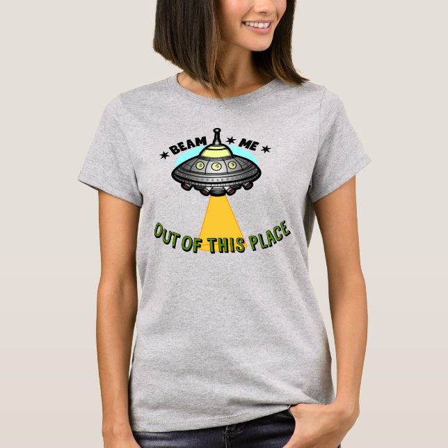 T-Shirt Basique Femme Alien Ship Beam (Devant)