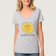 T-shirt basique femme col V Welcome Sun
