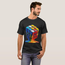 T-Shirt Basique Foncé Melting Rubix cube