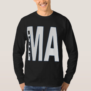 T-shirt basique noir MASSACHUSETTS SPORT