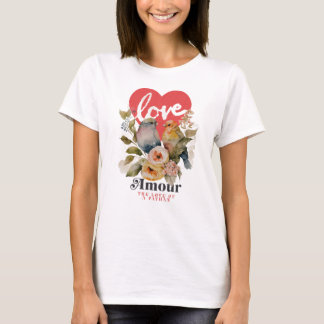 T-Shirt basique pour femmes amour afghan