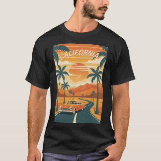 T-shirt basique pour hommesAffiche de voyage rétro