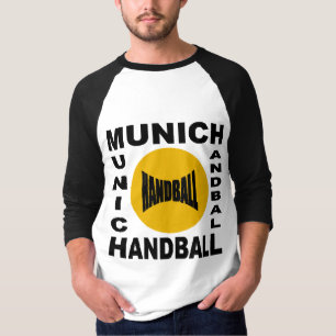 T-shirt basique raglan blanc/noir MUNICH HANDBALL