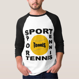 T-shirt basique raglan blanc/noir SPORT TENNIS