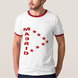 T-shirt basique ras-de-cou blanc/rouge MADRID