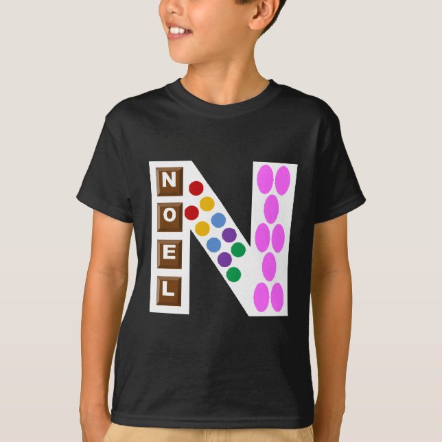 T-shirt basisches schwarzes WEIHNACHTEN BONBONS (Vorderseite)