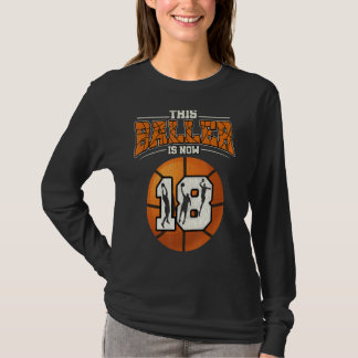 T-shirt Basket-ball 18e anniversaire fille Boy Bball 18 an