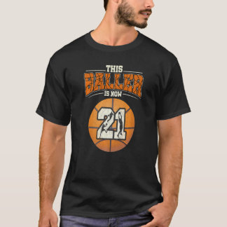 T-shirt Basket-ball 21e anniversaire fille Boy Bball 21 an