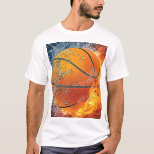 T-shirt Basket-ball à flammes