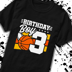 T-shirt Basket-ball Anniversaire 3 Année Garçon 3ème anniv