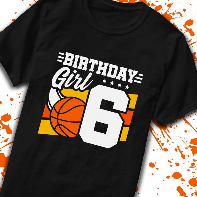T-shirt Basket-ball Anniversaire 6 Année Fille 6 Anniversa (Créateur téléchargé)