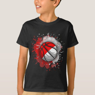 T-shirt Basket-ball avec drapeau indonésien