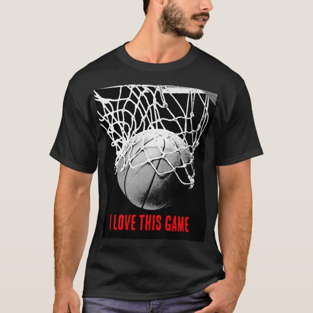 T-shirt Basket-ball Black & White Love (Devant)