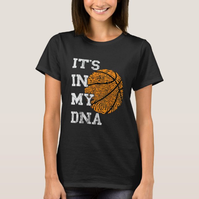 T-shirt Basket-ball C'est dans mon ADN empreintes digitale (Devant)
