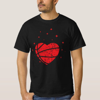 T-shirt Basket-ball Coeur drôle cadeau pour la Saint-Valen