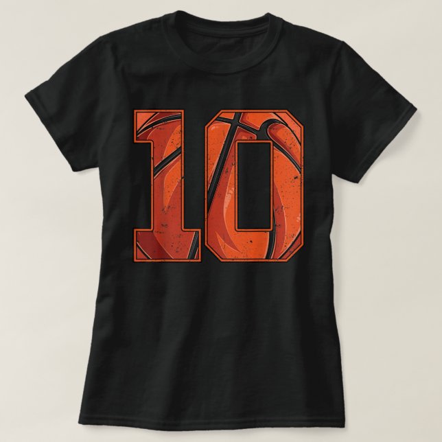 T-shirt Basket-ball Dixième 10e anniversaire garçon fille  (Design devant)