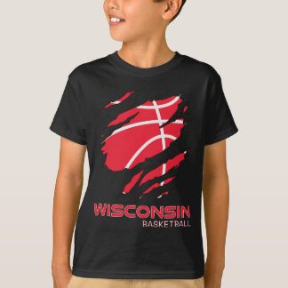 T-shirt Basket-ball en détresse Le Badger State Home Wisco