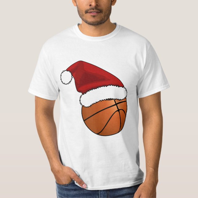 T-shirt Basket-ball et cerceau de Noël (Devant)