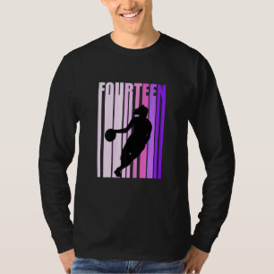 T-shirt Basket-ball féminin 14e anniversaire femmes Retro 