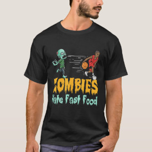 T-shirt Basket-ball Halloween Zombies détestent la restaur