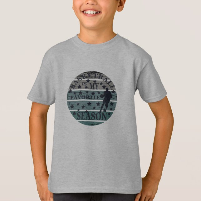 T-shirt basket-ball ma saison préférée rétro coucher de so (Devant)