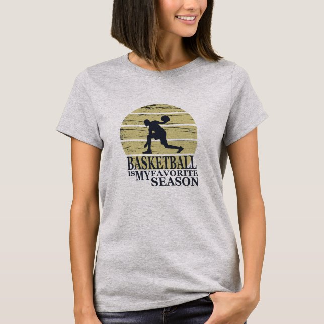 T-shirt basket-ball ma saison préférée rétro coucher de so (Devant)