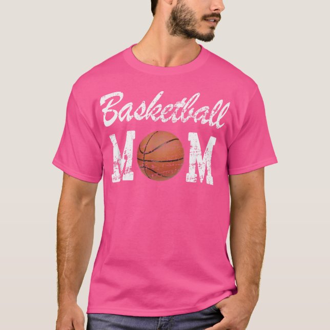 T-shirt Basket-ball Maman Mignonne Novelty Distressed (2) (Devant)
