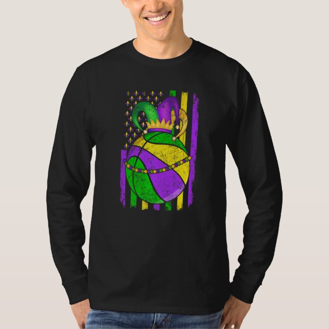 T-shirt Basket-ball Mardi Gras Casquette Party Festival Ap (Devant)