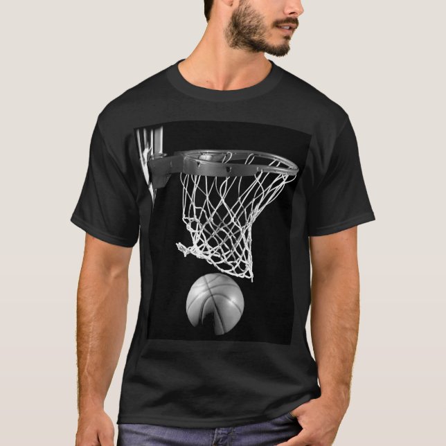 T-shirt Basket-ball noir et blanc (Devant)