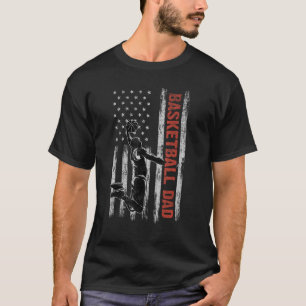 T-shirt Basket-ball Papa American Flag Père Jour 4 de J