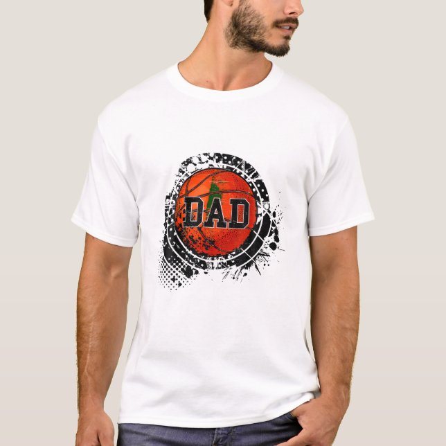 T-shirt Basket-ball papa drôle Famille (Devant)
