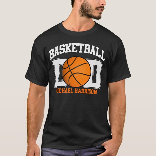T-shirt Basket-ball papa (noir) (Devant)