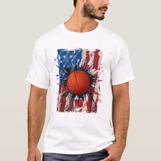 T-shirt Basket-ball Patriotique 4 Juillet
