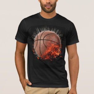 T-shirt Basket-ball Personnalisé En Feu