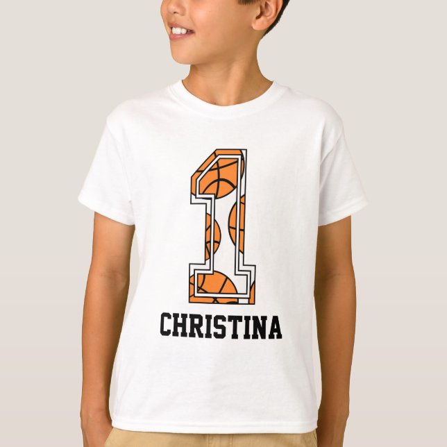 T-shirt Basket-ball personnalisé numéro 1 (Devant)