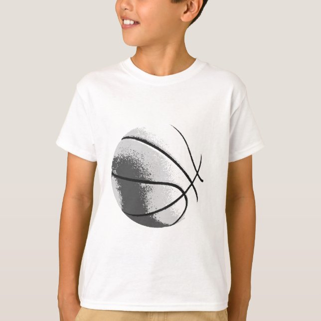 T-shirt Basket-ball pop art noir blanc gris tendance (Devant)