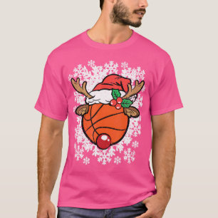 T-shirt Basket-ball Reindeer Noël X-Mas Sport Snowflak