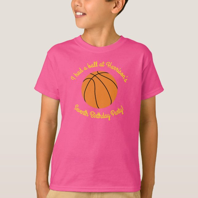 T-shirt Basket-ball rose fête d'anniversaire (Devant)