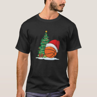 T-shirt Basket Ball Santa Chapeau Costume de Noël pour moi