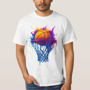 T-shirt Basket-ball Splash Art - Design sportif dynamique