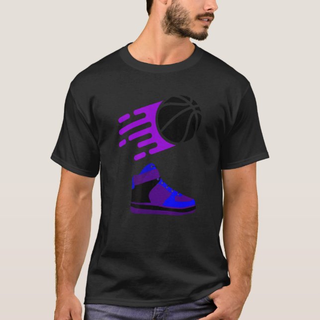 T-shirt basket de basket-ball violet (Devant)